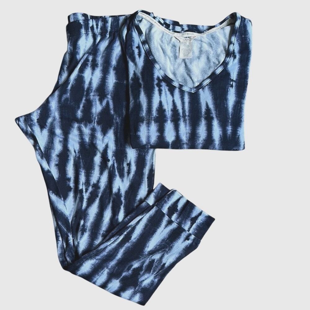 Lucky Brand Tie Dye Pajama Set Long Sleeve Top Pants Womens Size L Soft Cozy‎
